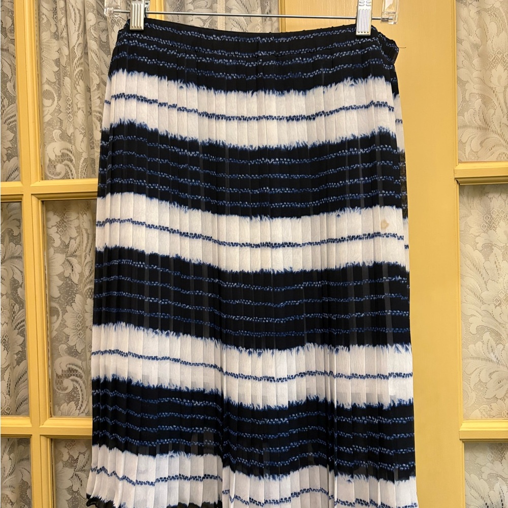 MICHAEL Michael Kors Navy and White Midi Skirt